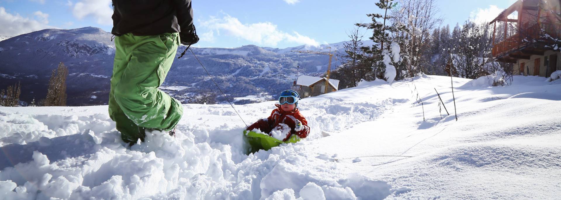 Luge en famille