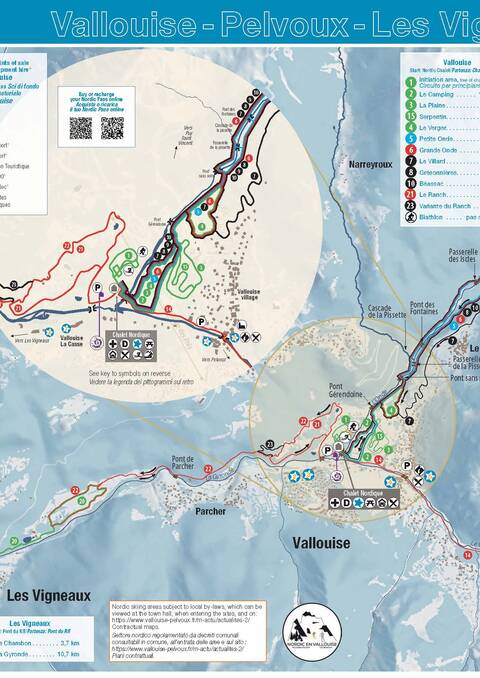 Mappa dello sci nordico del Pays des Écrins - inverno 2024/2025