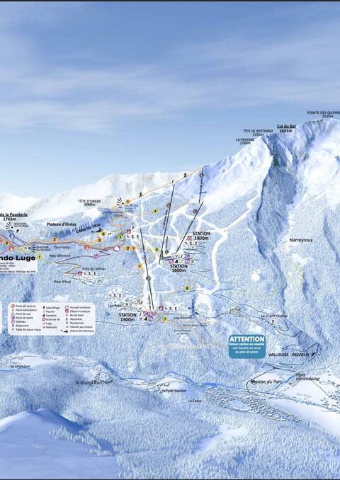 Plan des pistes de ski nordique de Puy Saint Vincent