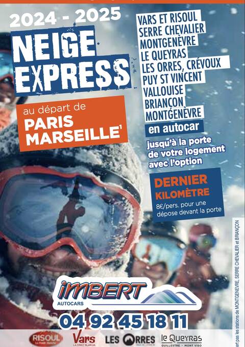 Horaires Navettes Neige Express - Vos stations des Hautes Alpes depuis Paris, Marseille et Aix-en-Provence