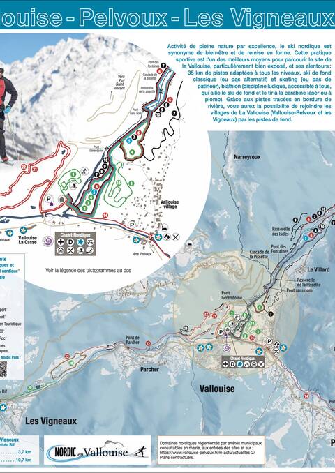 Plan des pistes de ski de fond 2023/2024 - Pays des Écrins